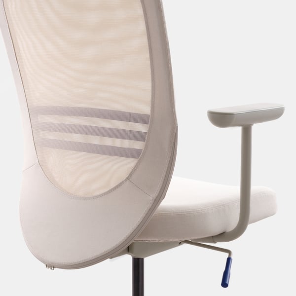 FLINTAN office chair with armrests, beige, 71 cm