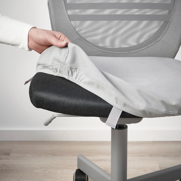 FLINTAN - Office chair with armrests, Diseröd grey