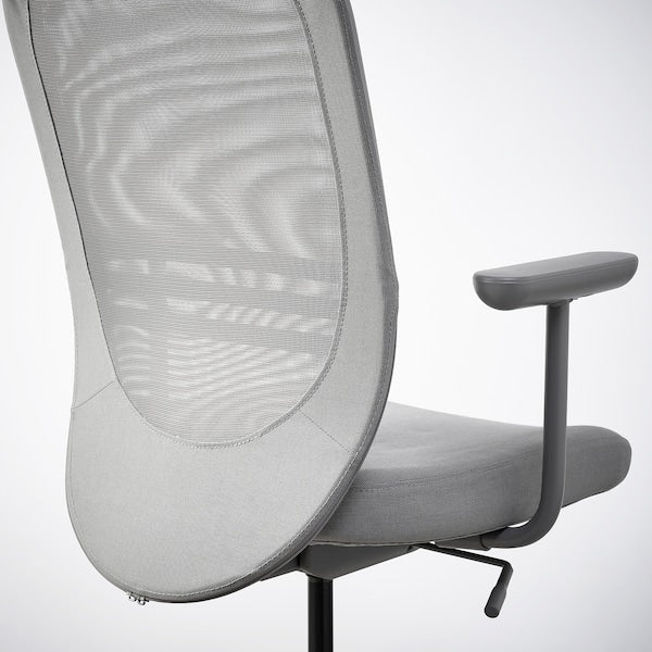 FLINTAN - Office chair with armrests, Diseröd grey