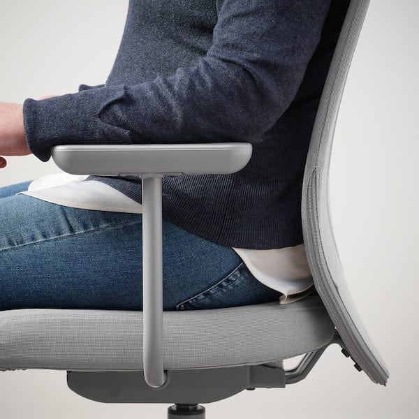 FLINTAN - Office chair with armrests, Diseröd grey