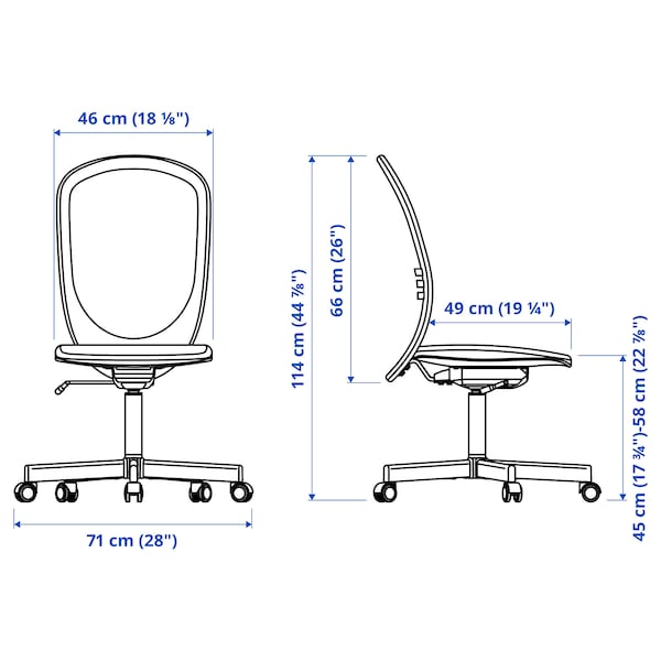 FLINTAN - Office chair, Diseröd grey