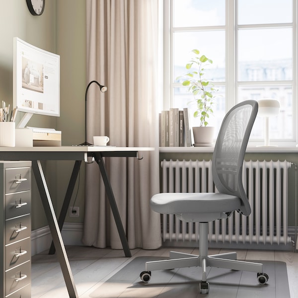 FLINTAN - Office chair, Diseröd grey