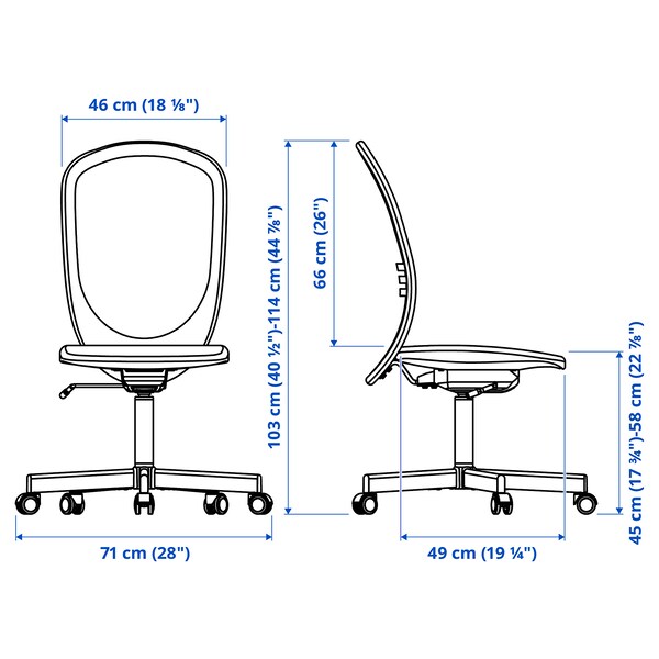 FLINTAN - Office chair, Diseröd grey