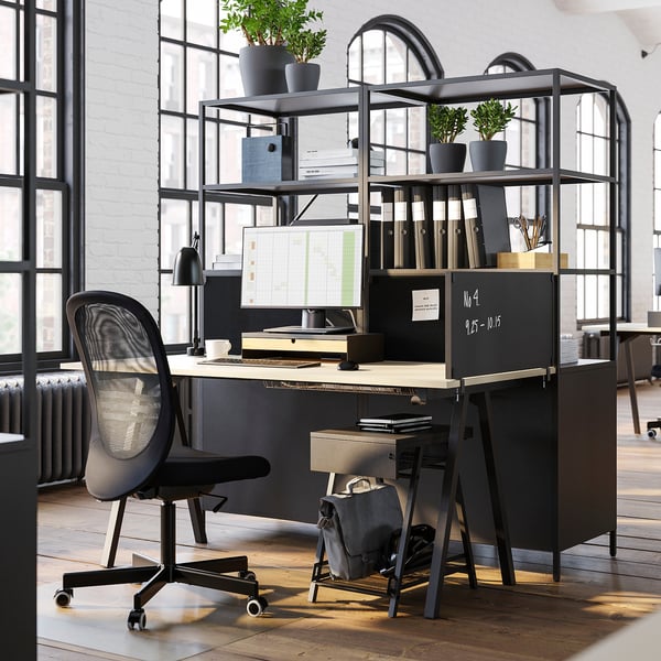 FLINTAN office chair, black, 71x114x71 cm