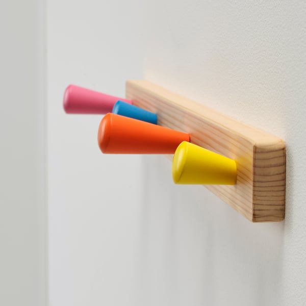 FLISAT knob rack with 4 knobs, 47x4.5 cm