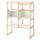 FLISAT open storage combination, light white stained pine white/white, 88x38x117 cm