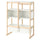 FLISAT open storage combination, light white stained pine white/white, 88x38x117 cm