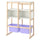 FLISAT open storage combination, light white stained pine white/lilac, 88x38x117 cm