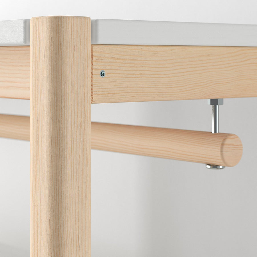 FLISAT open storage combination, light white stained pine/white, 88x38x117 cm