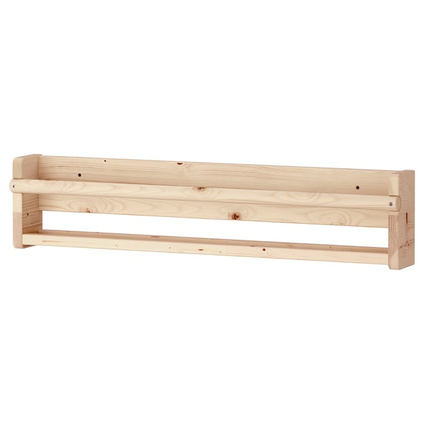 FLISAT - Wall storage, light white stained pine, 70x9x16 cm