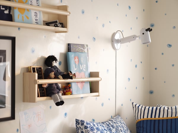 FLISAT wall storage, light white stained pine, 70x9x16 cm