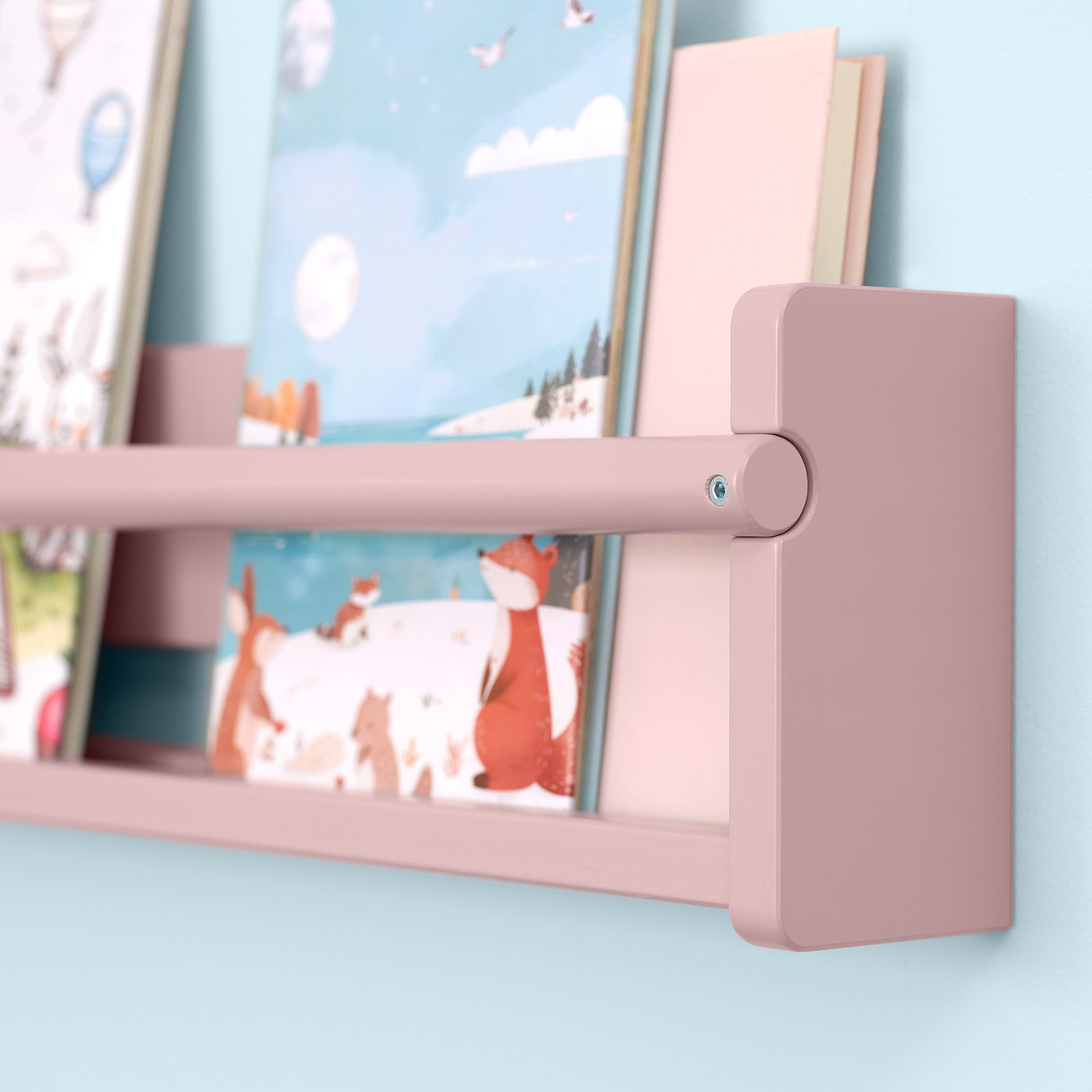 FLISAT wall storage, pale pink, 70x16x9 cm