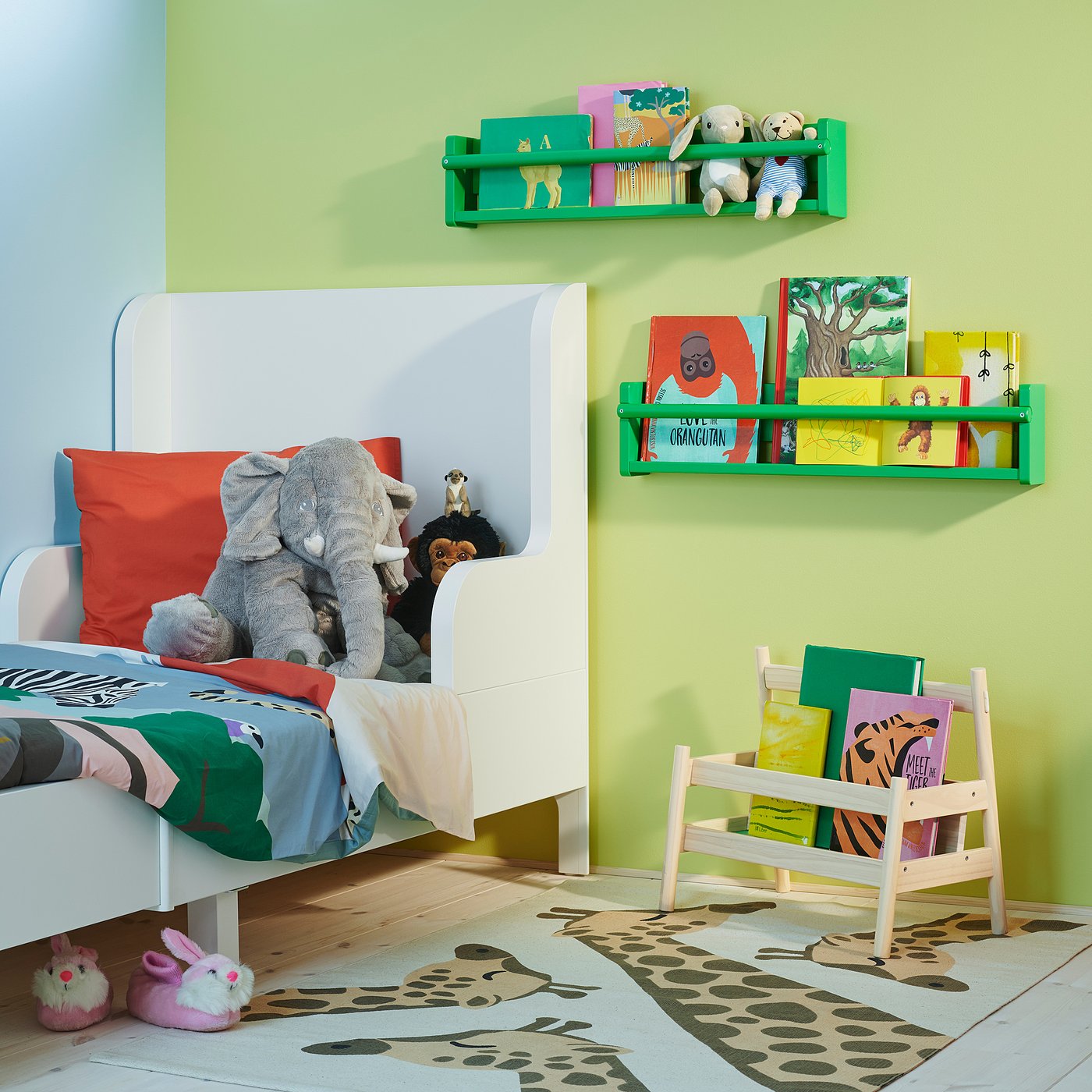 FLISAT wall storage, green, 70x9x16 cm
