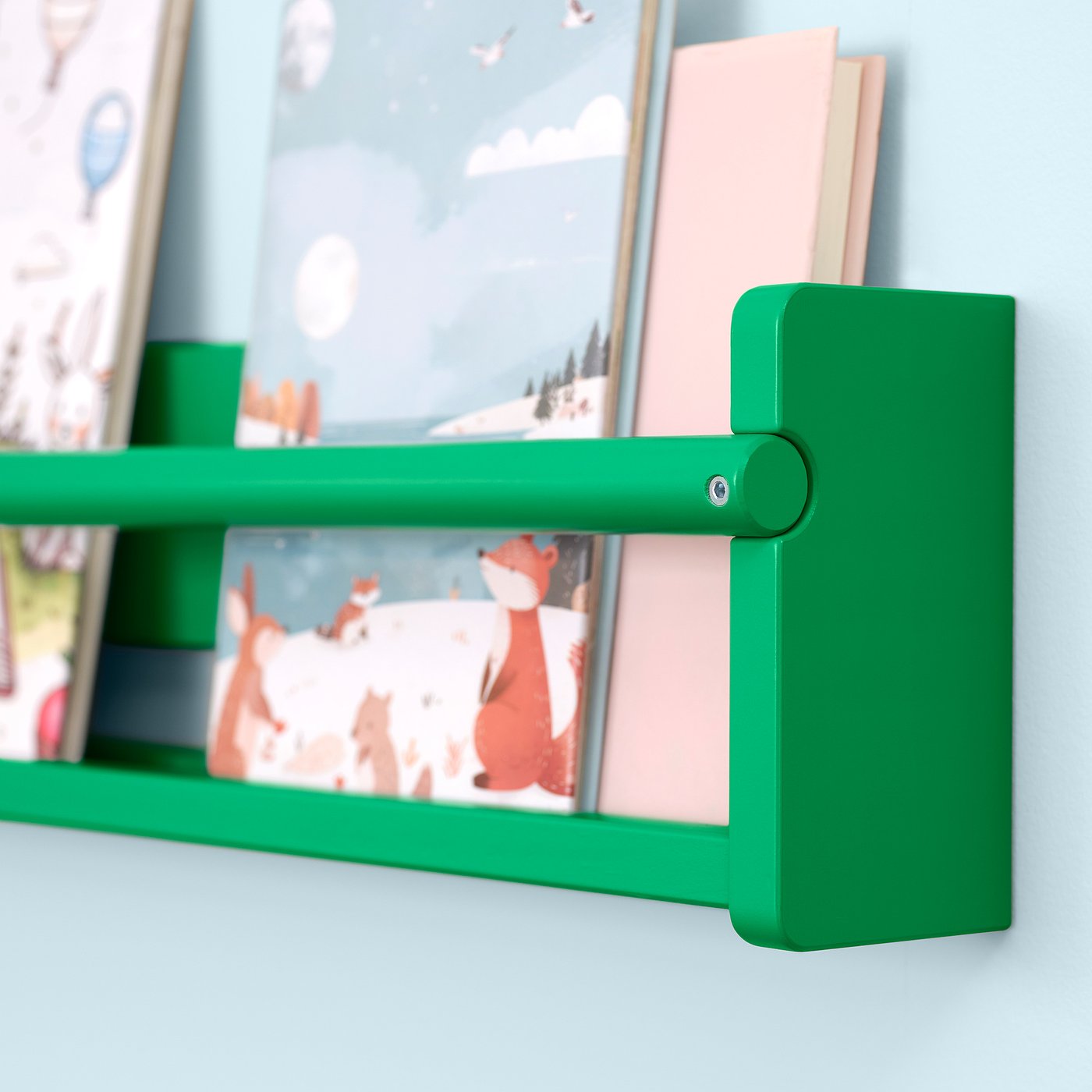 FLISAT wall storage, green, 70x9x16 cm
