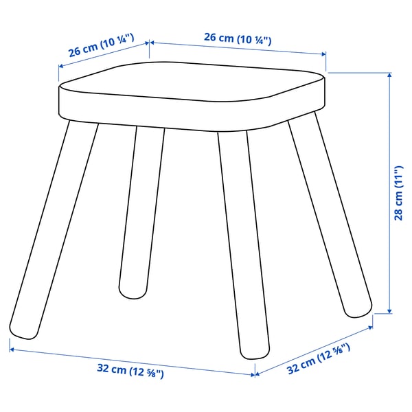 FLISAT children's stool, pine, 32 cm