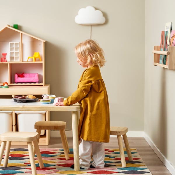 FLISAT children's stool, pine, 32 cm