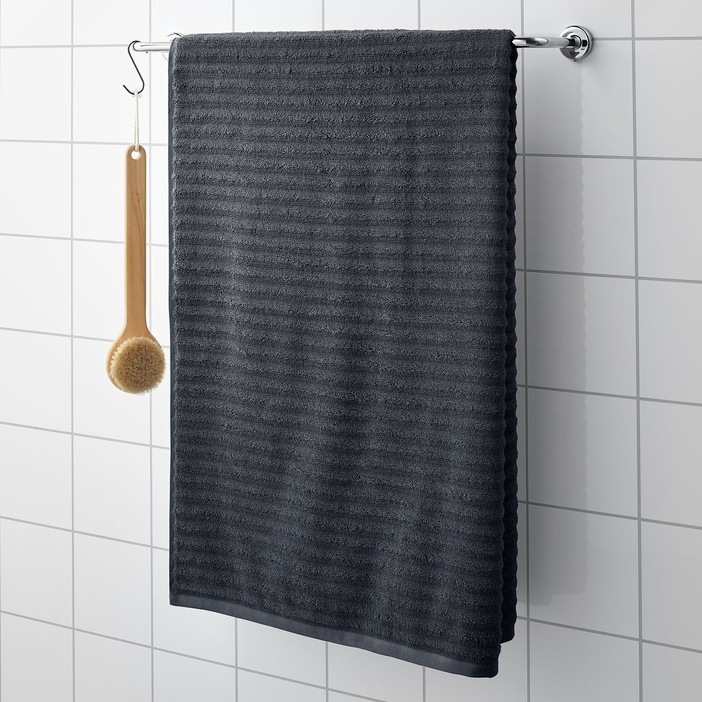 FLODALEN Bath towel, Dark Grey, 100×150 cm
