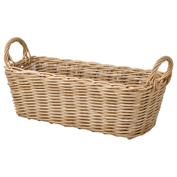 FLODBJÖRK - FLODBJÖRK Flower box, in/outdoor light grey-brown, 54x21 cm