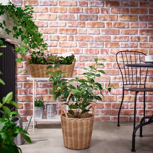 FLODBJÖRK - FLODBJÖRK Plant pot, in/outdoor light grey-brown, 24 cm