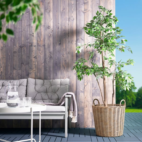 FLODBJÖRK plant pot, in/outdoor light grey-brown, 45 cm