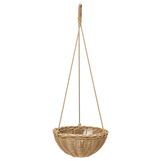 FLODBJÖRK hanging planter, in/outdoor light grey-brown, 30 cm