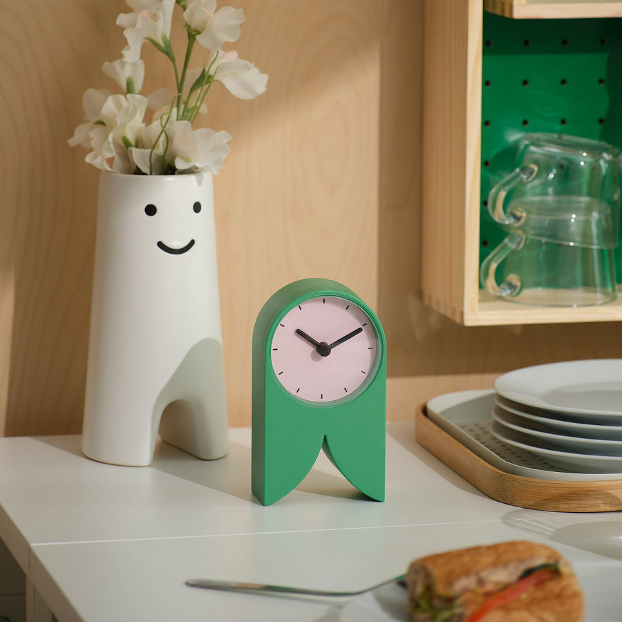 FLODKRÄFTA clock, green/pink, 83 mmx145 mmx44 mm cm