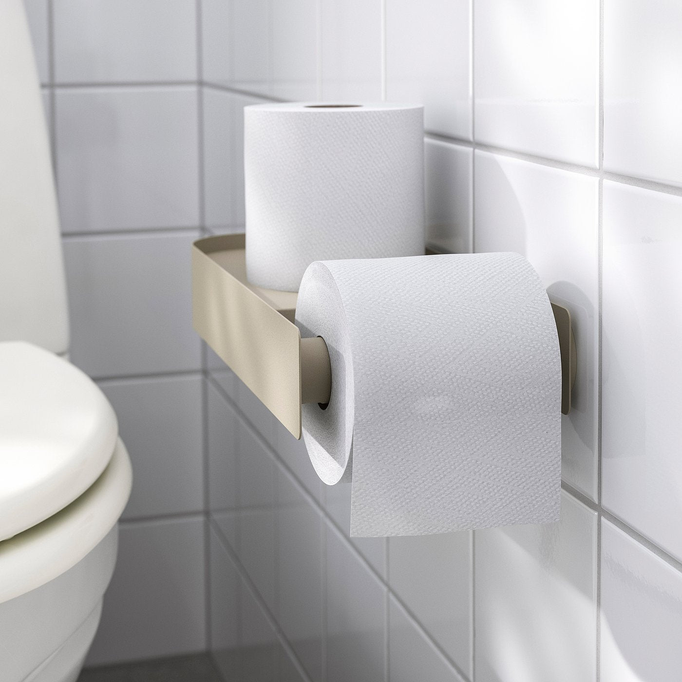 FLORSJÖN toilet roll holder, beige, 29x5x13 cm