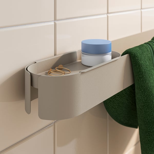 FLORSJÖN towel rack, beige, 62 cm