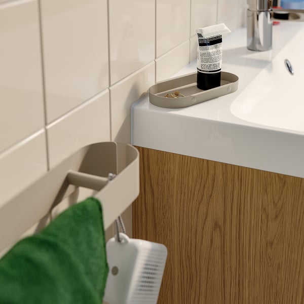 FLORSJÖN towel rail, beige, 62 cm