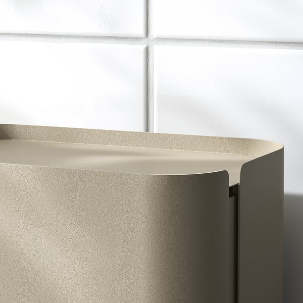 FLORSJÖN waste bin, beige, 3 l