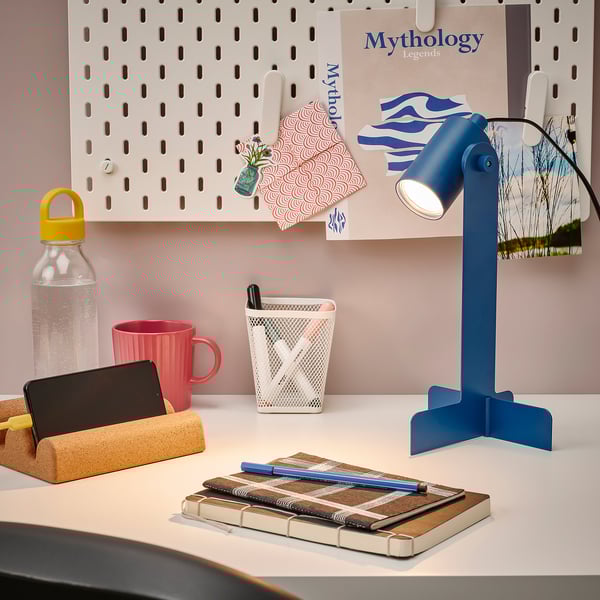 FLOTTILJ - Desk lamp, dark blue ,