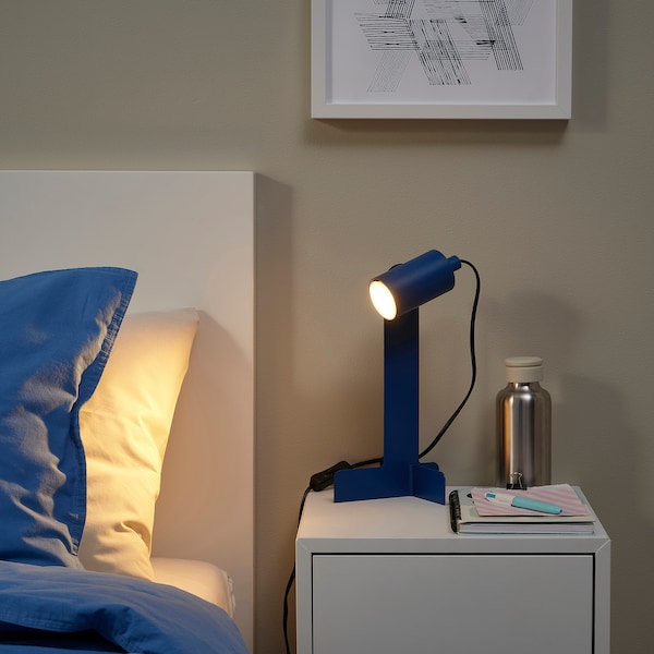 FLOTTILJ - Desk lamp, dark blue ,