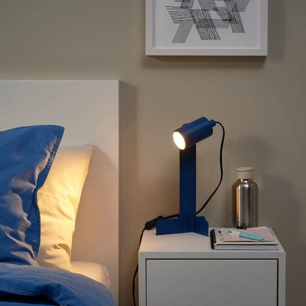 FLOTTILJ - Desk lamp, dark blue ,