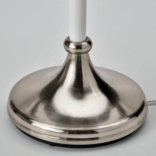 FLYGHÖJD table lamp, nickel-plated/white, 54 cm
