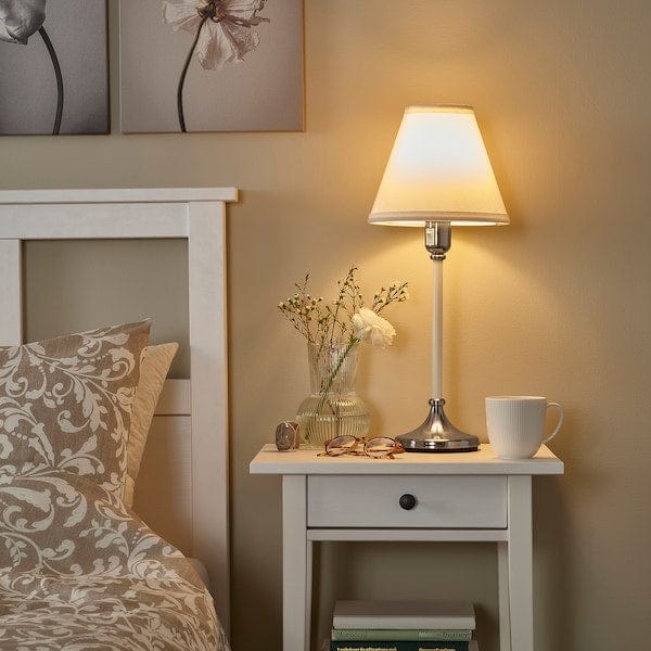 Ikea FLYGHÖJD - Table lamp, nickel-plated/white,54 cm