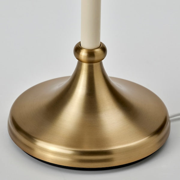 FLYGHÖJD - Table lamp, brass/beige,54 cm