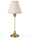 FLYGHÖJD table lamp, brass/beige, 54 cm