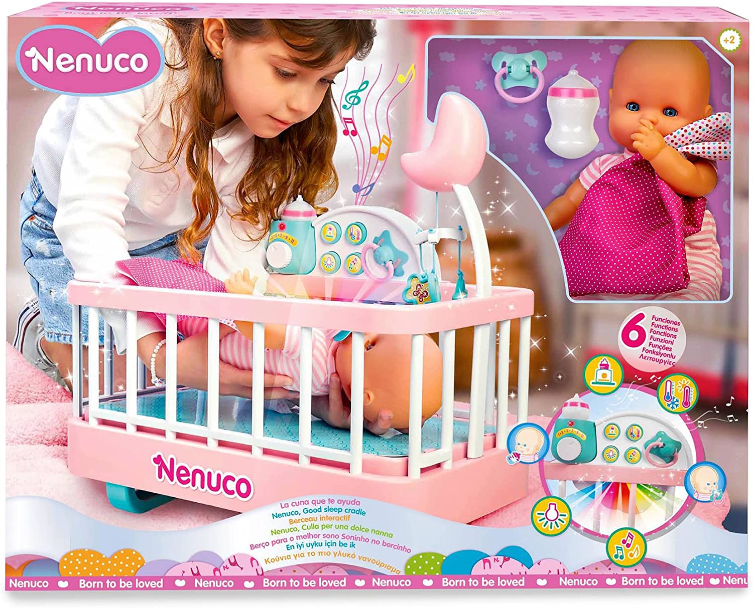 Toys NENUCO, CRADLE FOR A SWEET NANNA 35 cm.