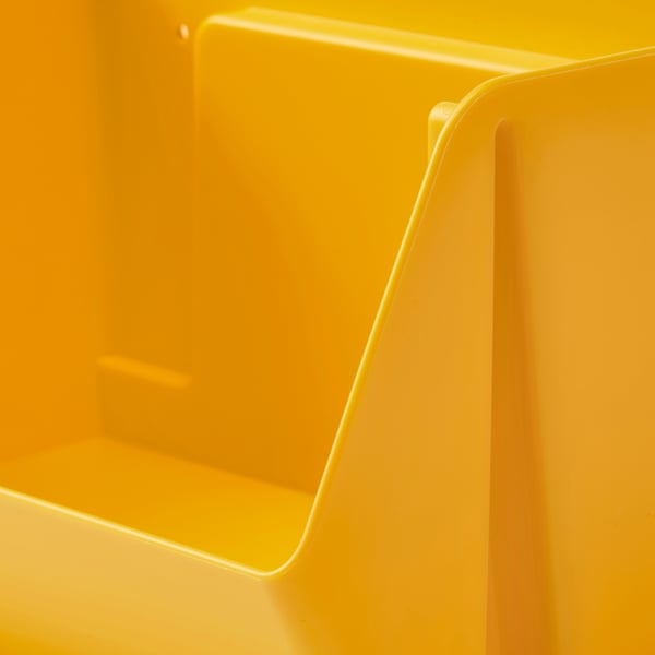 FODERTRÅG organiser for desk/wall, bright yellow, 25x18x15 cm