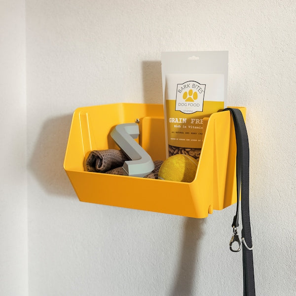 FODERTRÅG - Organiser for desk/wall, bright yellow, 25x18x15 cm