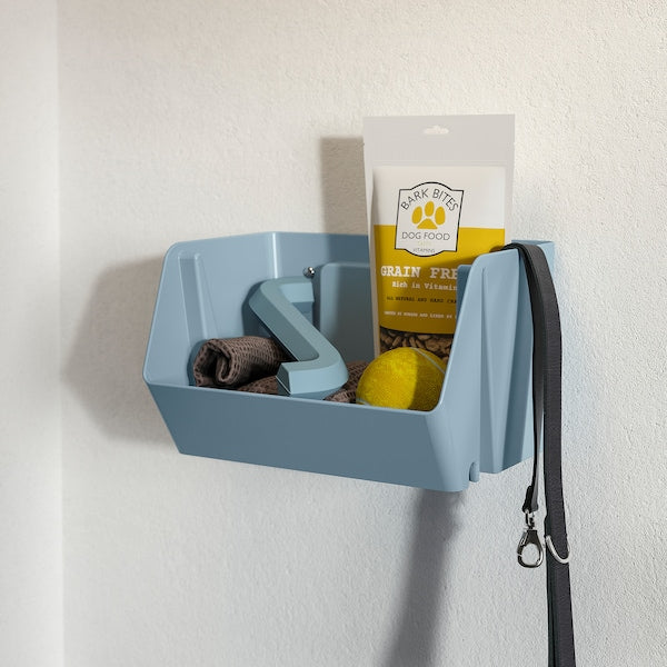 FODERTRÅG - Organiser for desk/wall, grey-blue, 25x18x15 cm