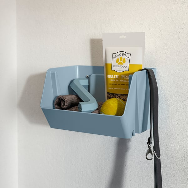 FODERTRÅG organiser for desk/wall, grey-blue, 25x18x15 cm