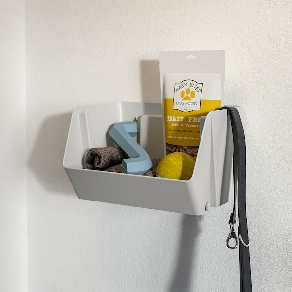 FODERTRÅG organiser for desk/wall, light grey, 25x18x15 cm
