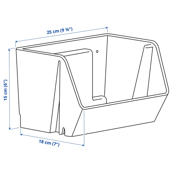 FODERTRÅG organiser for desk/wall, light grey, 25x18x15 cm