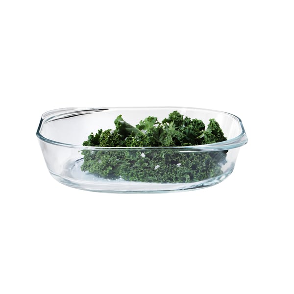 FÖLJSAM oven dish, clear glass, 24.5x24.5 cm
