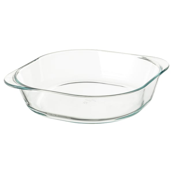 FÖLJSAM oven dish, clear glass, 24.5x24.5 cm
