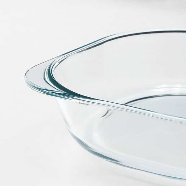 FÖLJSAM oven dish, clear glass, 24.5x24.5 cm