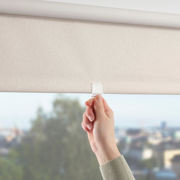 FÖNSTERBLAD - FÖNSTERBLAD Block-out roller blind, beige, 140x155 cm