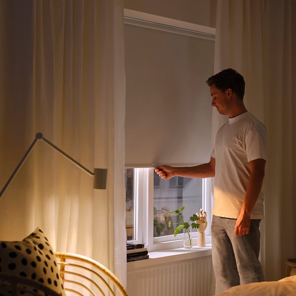 FÖNSTERBLAD - FÖNSTERBLAD Block-out roller blind, white, 140x155 cm