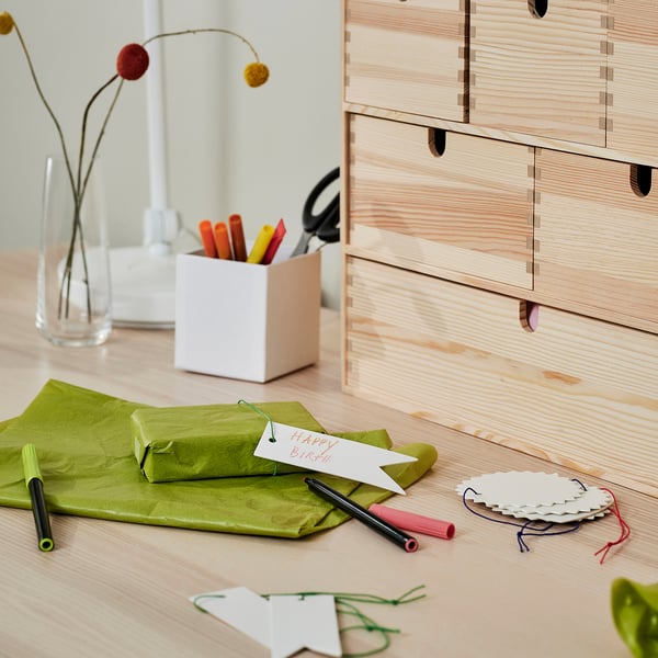 FÖNSTERFIKUS - FÖNSTERFIKUS Label with string, set of 9, white